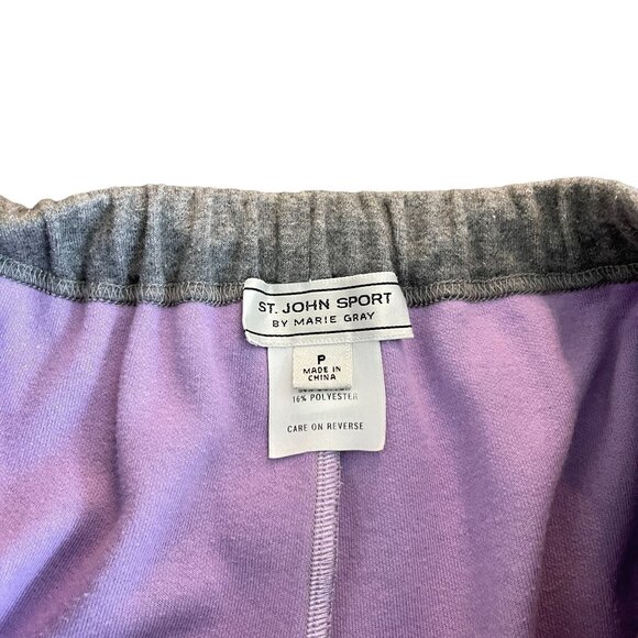 St. John Sports Gray Purple Lounge Full Zip Jacket & Pant Set, Size M & P(S) - Picture 10 of 11